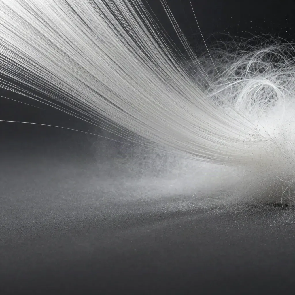 Silver filaments converge into a white bloom in graphite space with calm copy room.